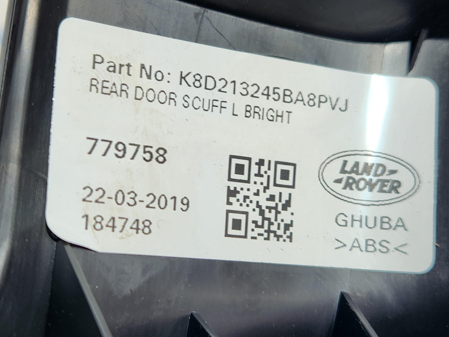 Land Rover Range Rover Evoque L551 Rear Left Tread Plate Trim K8D213245BA8PVJ