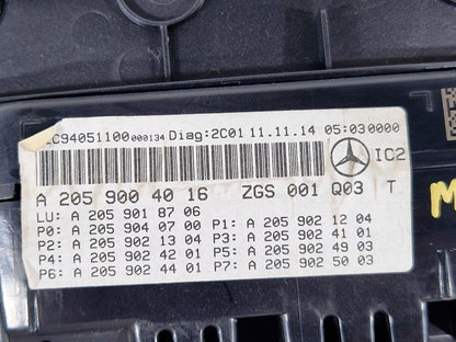 14-21 MERCEDES-BENZ C-CLASS C250D W205 OEM INSTRUMENT SPEED CLUSTER A2059004016