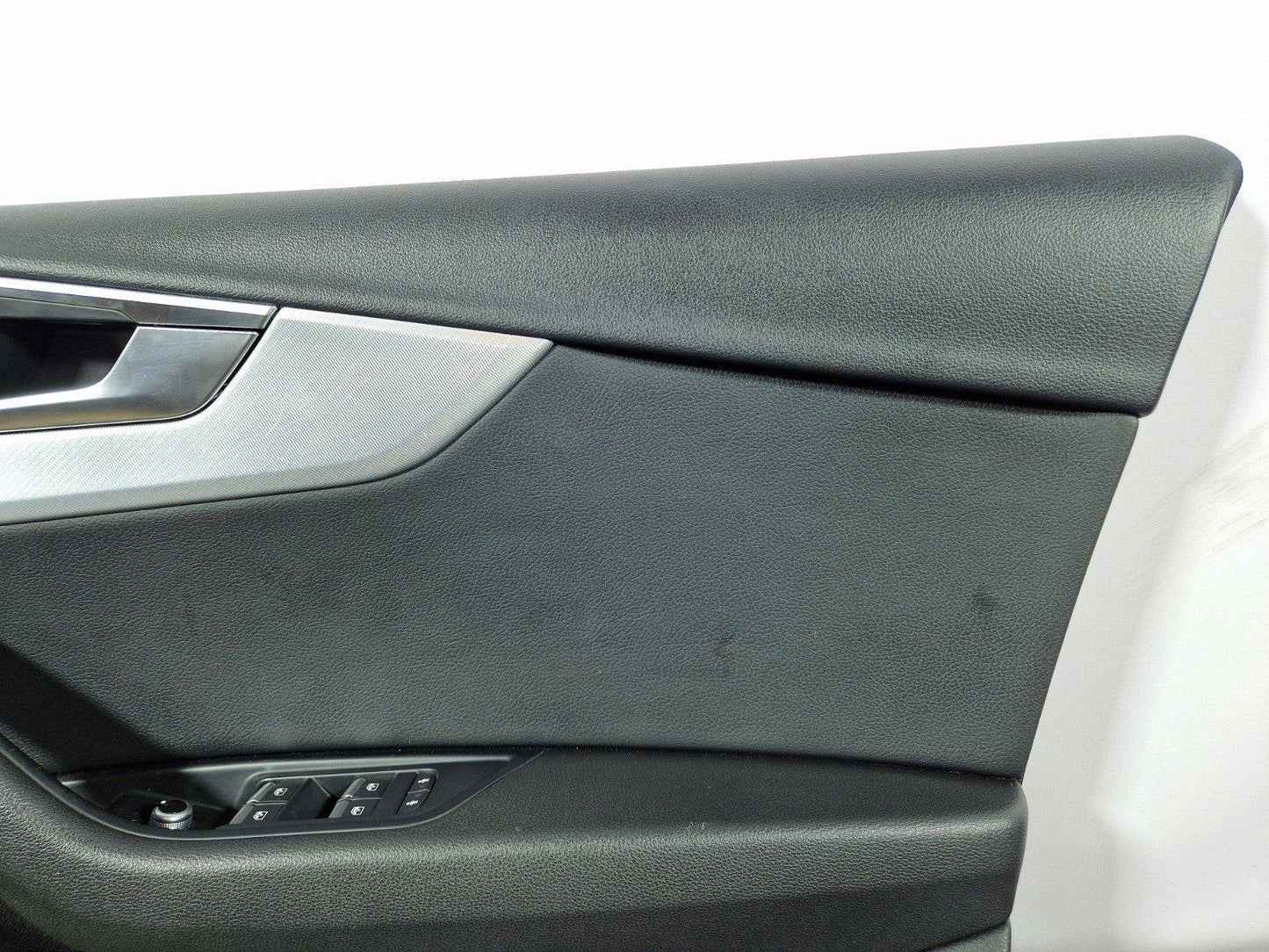 16-19 AUDI A4 B9 GENUINE FRONT RIGHT O/S BLACK LEATHER DOOR CARD & SWITCHES