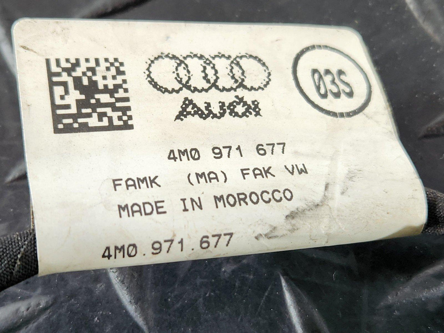 16-20 AUDI Q7 4M FRONT RIGHT N/S CABLE ADAPTER CRASH SENSOR FOR AIRBAG 4M0971677