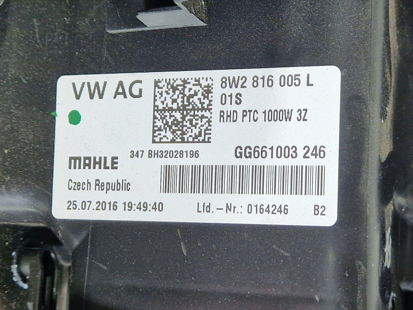 16-19 AUDI A4 AVANT B9 S-LINE GENUINE HEATER MATRIX COMPLETE BOX 8W2816005L