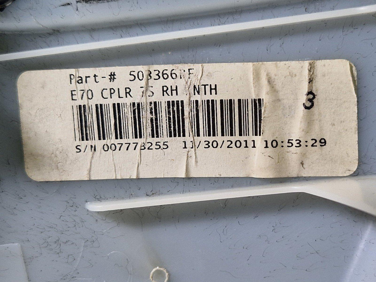 10-13 BMW X5 E70 LCI PILLAR TRIM COVER PANEL BLACK LEFT PASSENGER SIDE 7129756