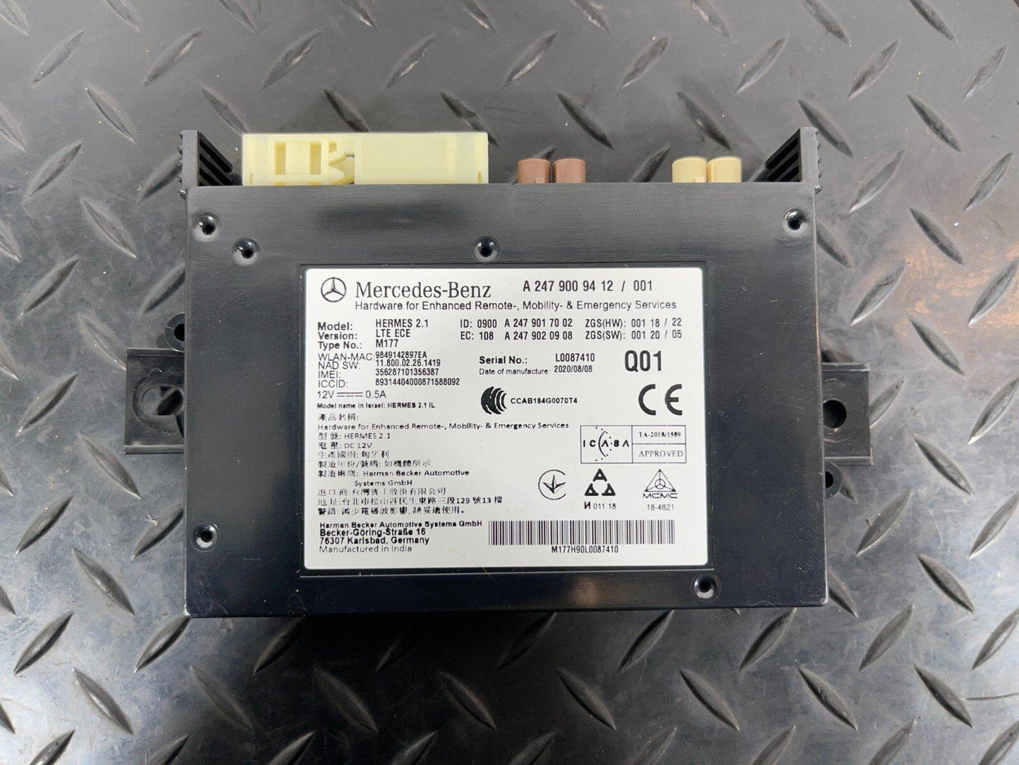 19-ON MERCEDES BENZ A CLASS BLUETOOTH CONTROL MODULE ECU A2479009412
