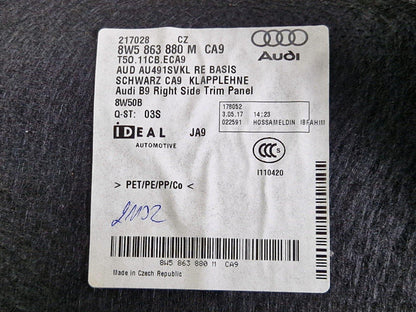 16-19 AUDI A4 B9 GENUINE REAR RIGHT DRIVER SIDE BOOT PANEL TRIM 8W5863880M