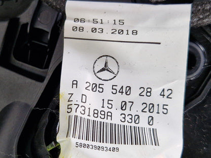 14-21 MERCEDES BENZ C200 W205 FRONT DRIVERS SIDE DOOR CARD BLACK LEATHER
