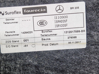 14-21 MERCEDES BENZ C200 W205 BOOT PARCEL SHELF LOAD COVER A2056900704