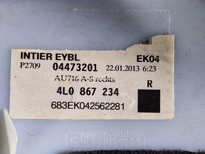 10-15 AUDI Q7 4L GENUINE OEM RIGHT DRIVER SIDE FRONT A PILLAR TRIM 4L0867234