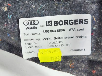 Audi Q5 8R SUV Genuine Rear Inner Quarter Panel Trim 8R0863880A