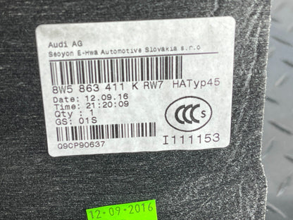 16-19 AUDI A4 B9 SALOON GENUINE REAR PARCEL SHELF LOAD COVER 8W5863411 K