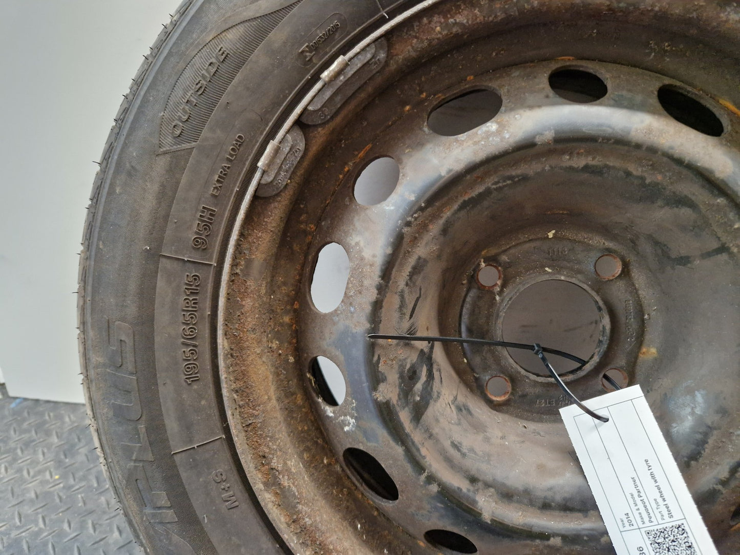 Peugeot Partner MK2 (PH1) (B9) Cargo Van Steel Wheel with Tyre 195/65/15 ~1mm