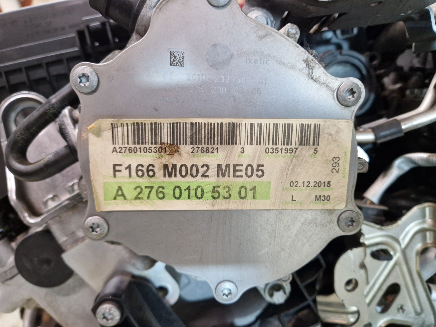 16-19 MERCEDES GLE 500e W166 3.0 OM276.821 PETROL TWIN TURBO COMPLETE ENGINE