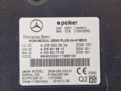 14-21 MERCEDES BENZ C350e W205 GEN3 PLUG-IN-HYBRID ECU A2059000624
