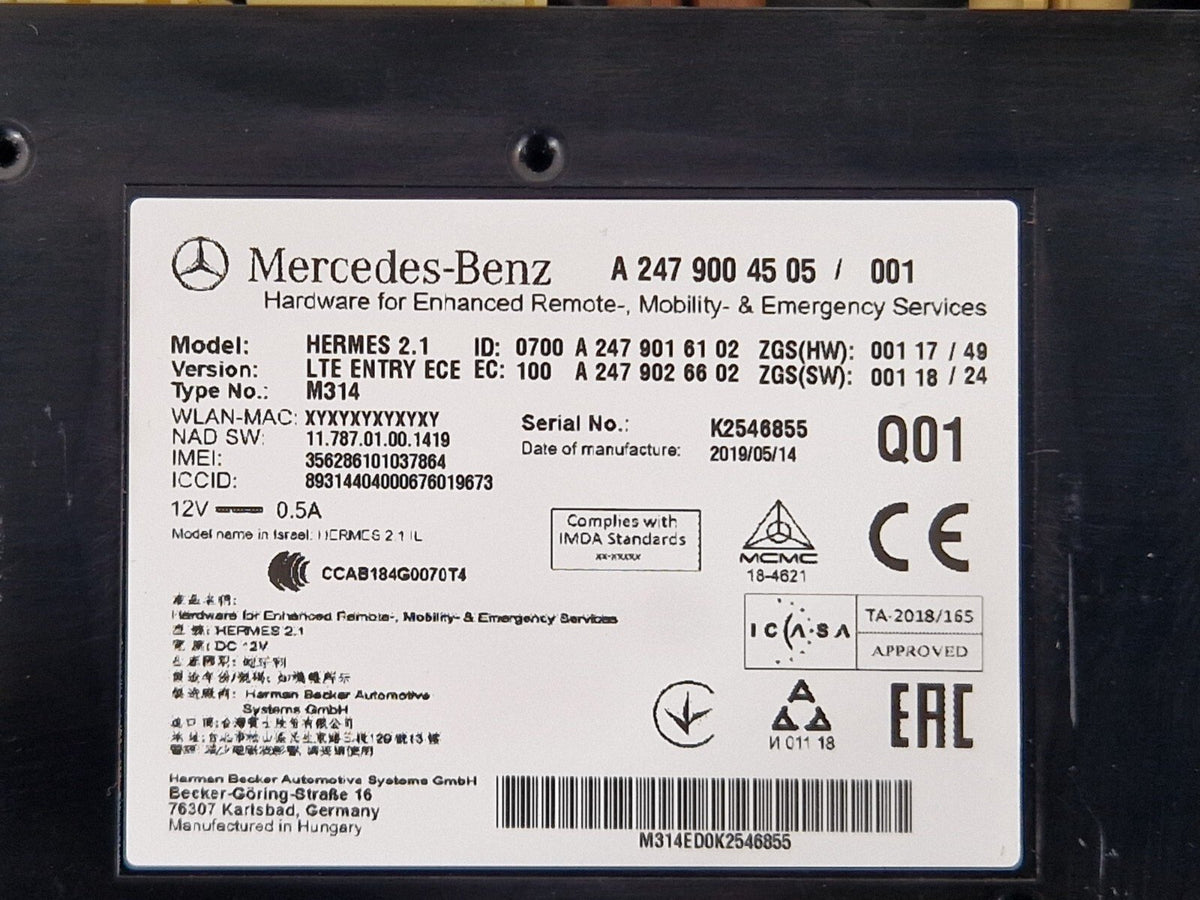 Mercedes-Benz Sprinter W907 Telematics Control Unit (TCU) A2479004505