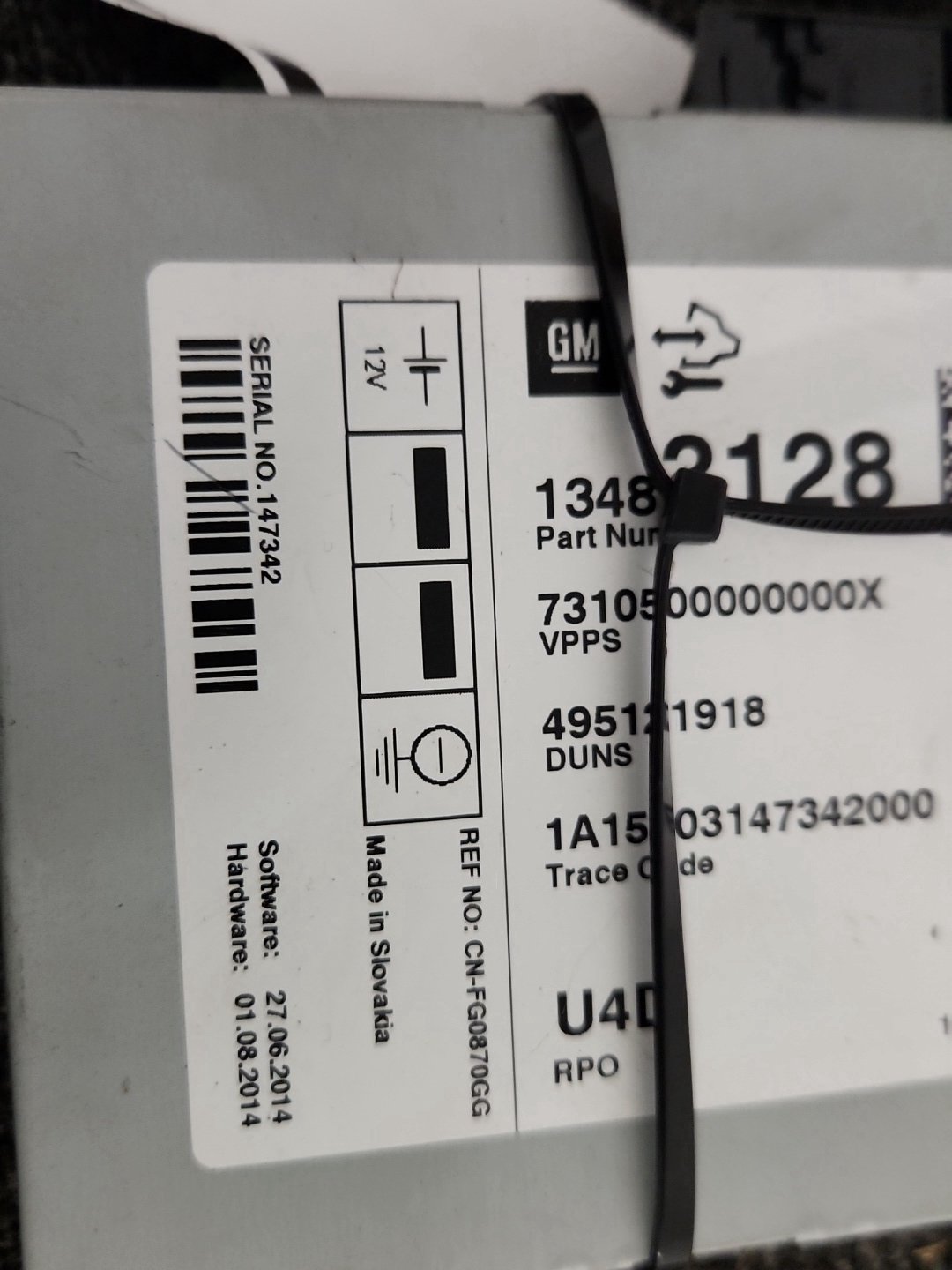 Vauxhall Mokka MK1 (G1U0) SUV Genuine Dab Receiver Control Module 13483128