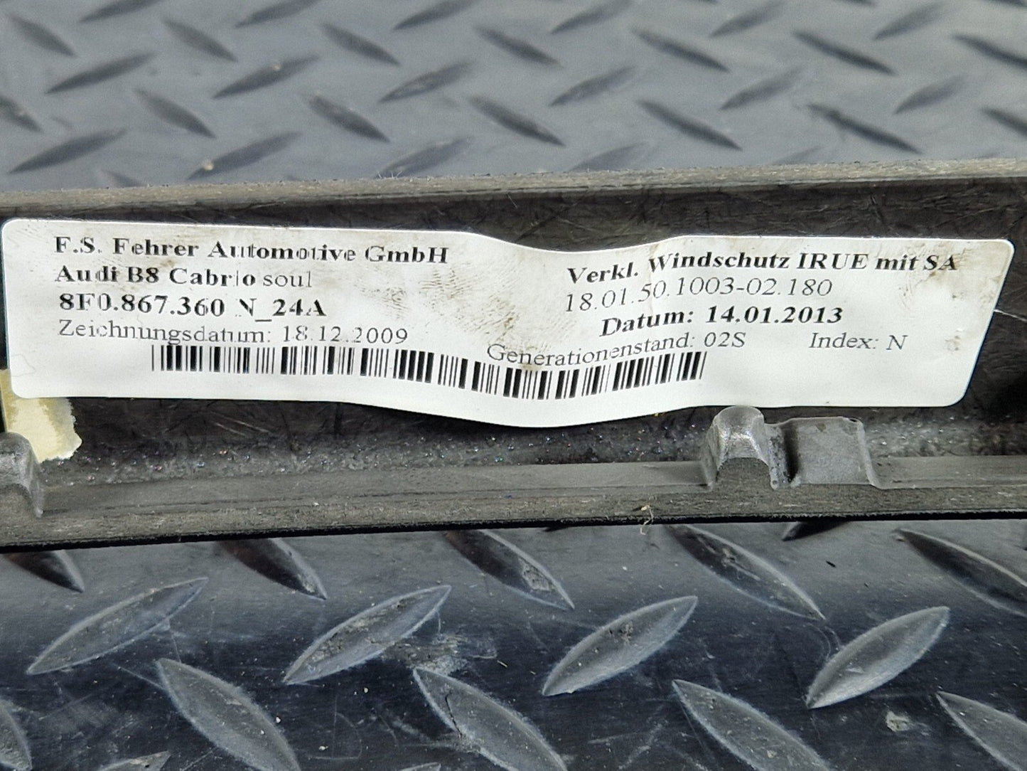 Audi A5 8T Genuine Front Windshield Upper Cover Trim 8F0867360