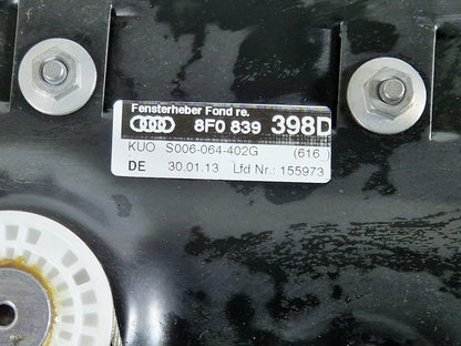 12-17 AUDI S5 CONVERTIBLE REAR RIGHT SIDE GLASS WINDOW REG & MOTOR 8F0839398D