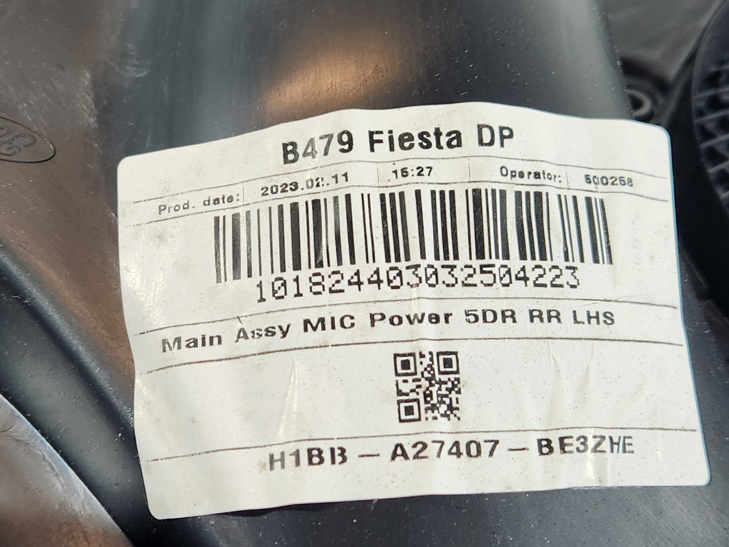 Ford Fiesta MK8 (B479) Hatchback Left Passenger Side Rear Door Card H1BBA27407