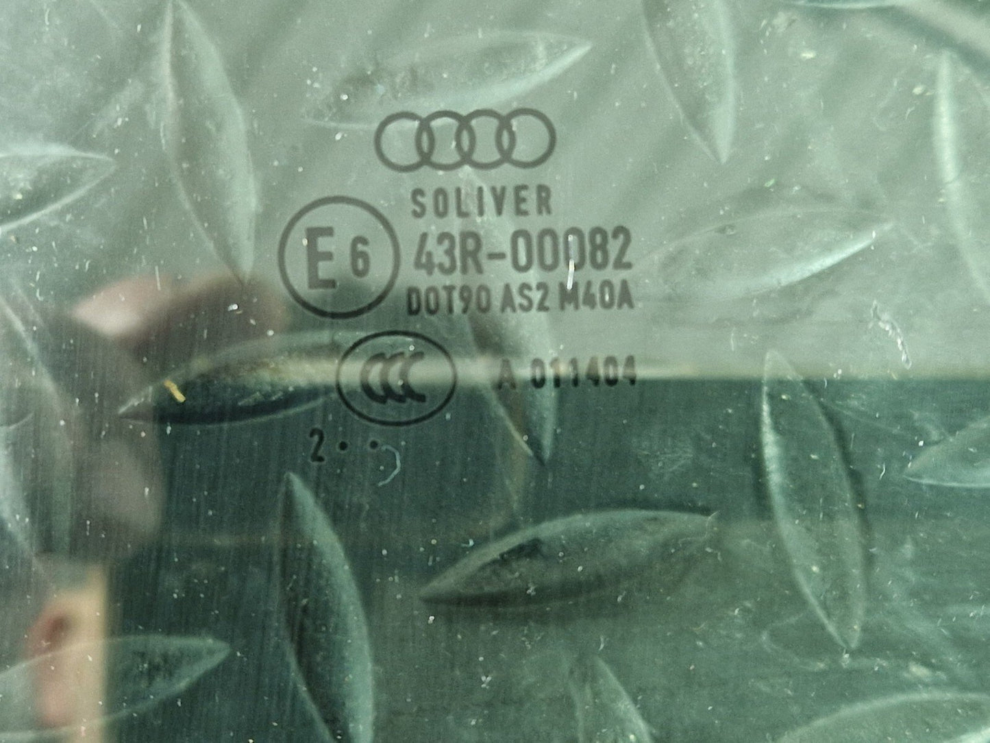 12-17 AUDI S5 CONVERTIBLE REAR LEFT SIDE WINDOW GLASS 43R-00082 8P7845457