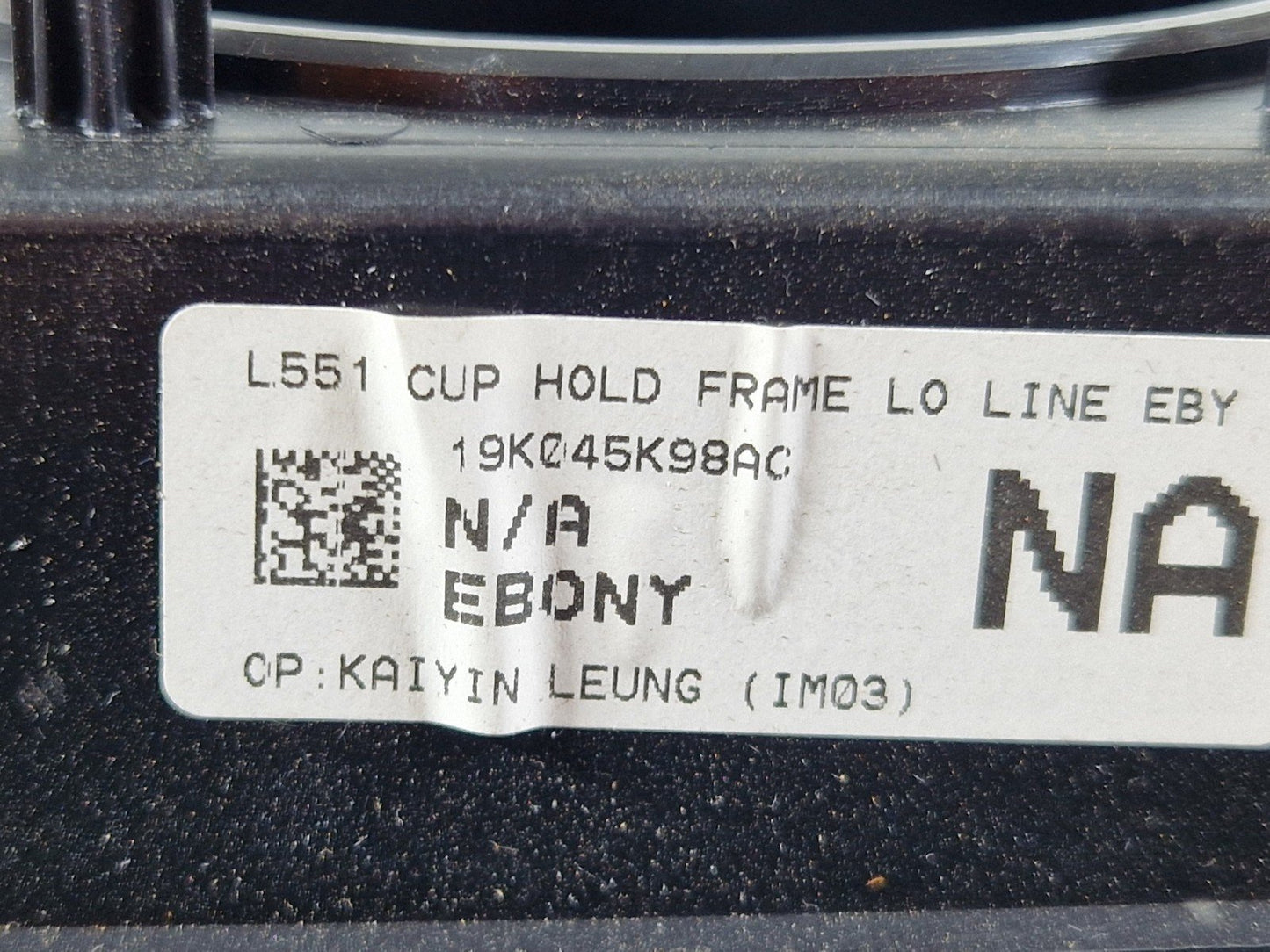 19-ON RANGE ROVER EVOQUE L551 CENTER CONSOLE CUP HOLDER TRIM BEZEL K8D2045K98A