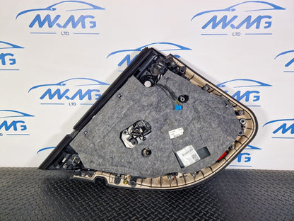 14-21 MERCEDES BENZ C200d W205 REAR DRIVER SIDE DOOR CARD BLACK LEATHER