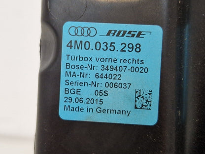 16-20 AUDI Q7 4M GENUINE FRONT RIGHT DRIVER O/S BOSE SUBWOOFER SPEAKER 4M0035298