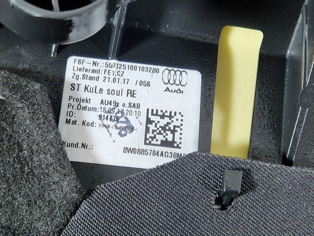 Audi A4 B9 Right Rear 2nd Row Seat Bolster Cushion 8W0885704A