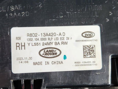 2019 - 2025 Range Rover Evoque L551 Rear Right O/S Tailgate Light R8D2-13A420-AD