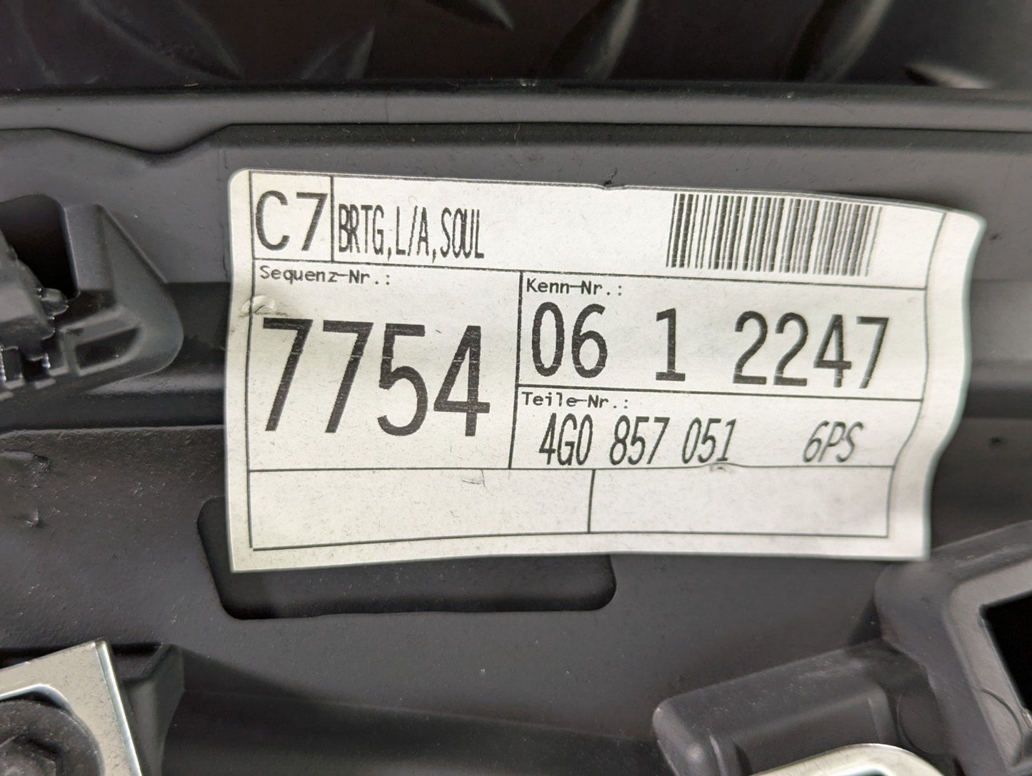 12-18 AUDI A6 C7 GENUINE DASHBOARD TOP TRIM PANEL COVER 4G0857051