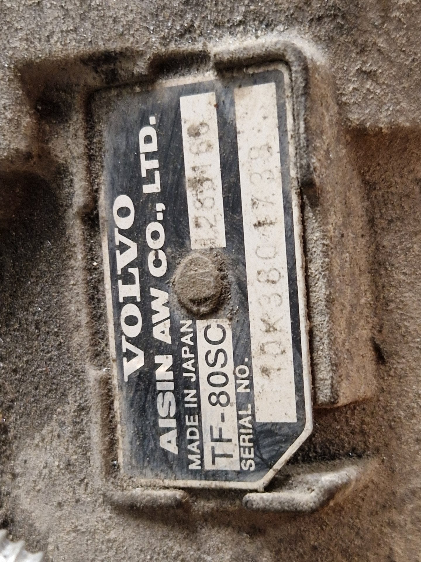 Volvo C30 MK1 FL Transmission Gearbox 2.0L 6 Speed Automatic 36001559 TF-80SC