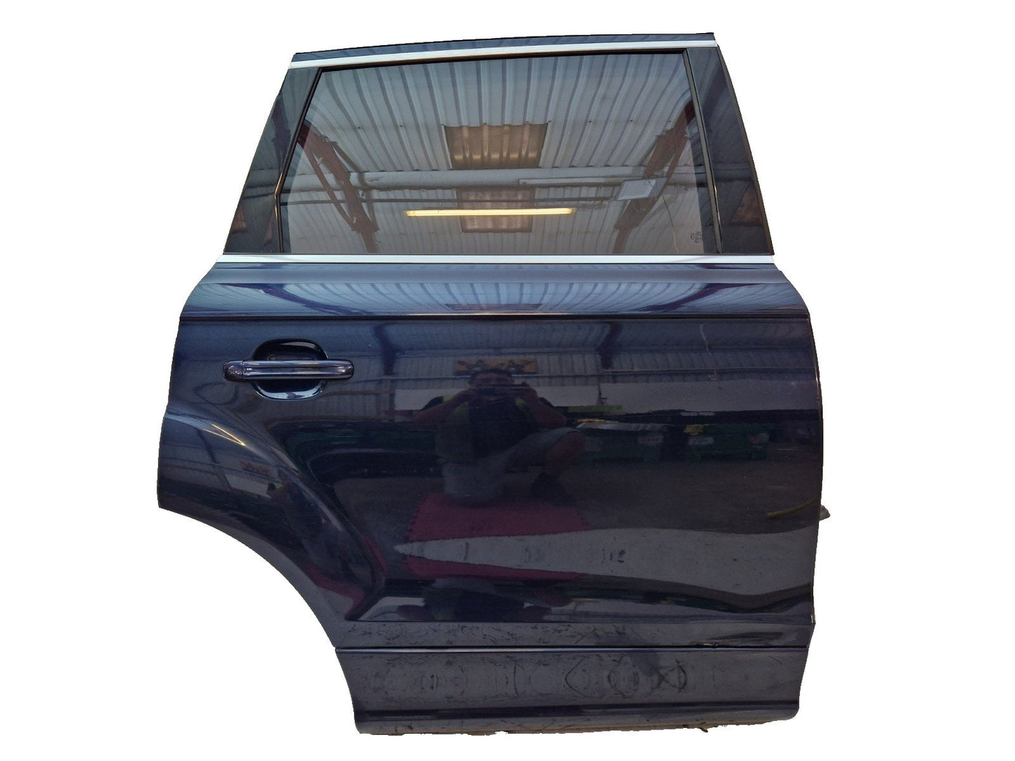 10-15 AUDI Q7 4L GENUINE REAR RIGHT DRIVER O/S/R COMPLETE DOOR IN BLUE (DAMAGED)