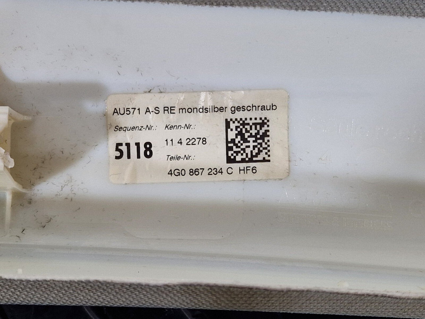 12-18 AUDI A6 C7 DRIVER SIDE A PILLAR COVER TRIM 4G0867234