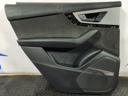 16-20 AUDI Q7 4M REAR LEFT INTERIOR DOOR CARD PANEL ALCANTARA TRIM 4M0867305