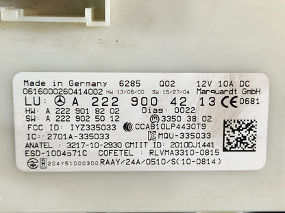 16-22 MERCEDES BENZ X253 KEYLES-GO CONTROL UNIT ECU A2229004213