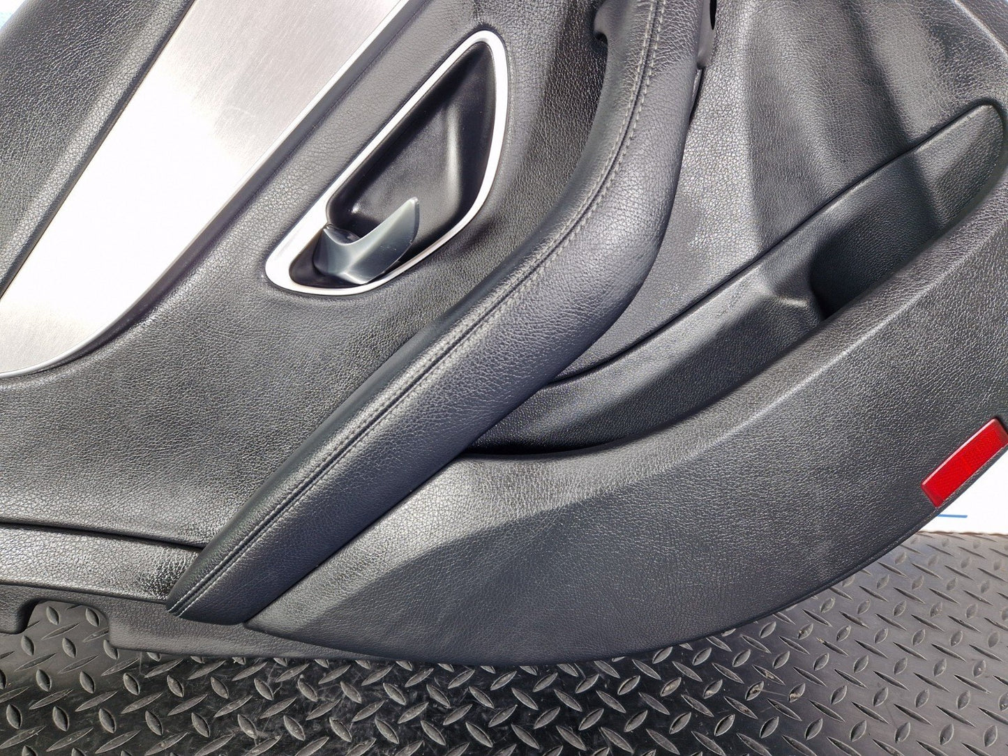14-21 MERCEDES BENZ C200d W205 REAR PASSENGER SIDE DOOR CARD BLACK LEATHER