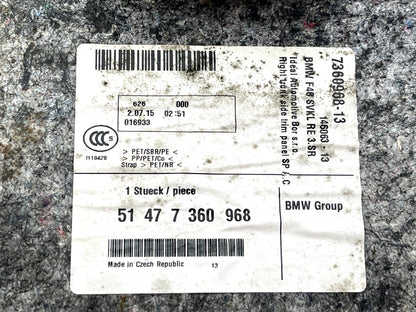 14-21 BMW 2 SERIES F45 F46 GENUINE REAR RIGHT BOOT SIDE PANEL TRIM 7360968