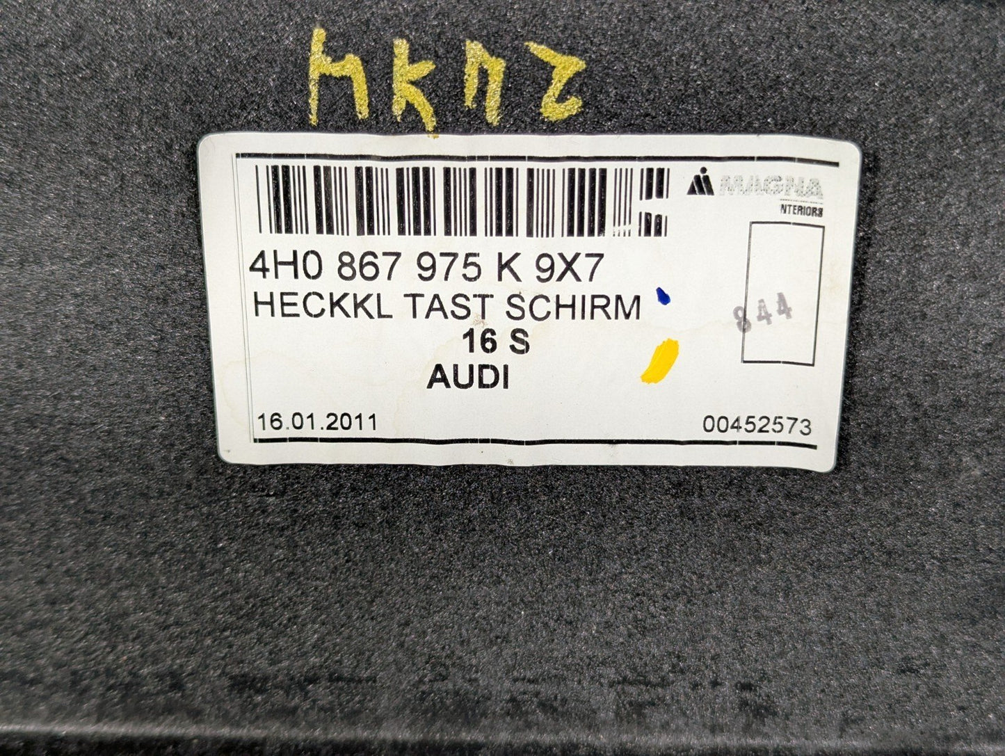 10-17 AUDI A8 4H REAR TAILGATE TRUNK BOOTLID COVER PANEL TRIM 4H0867975K