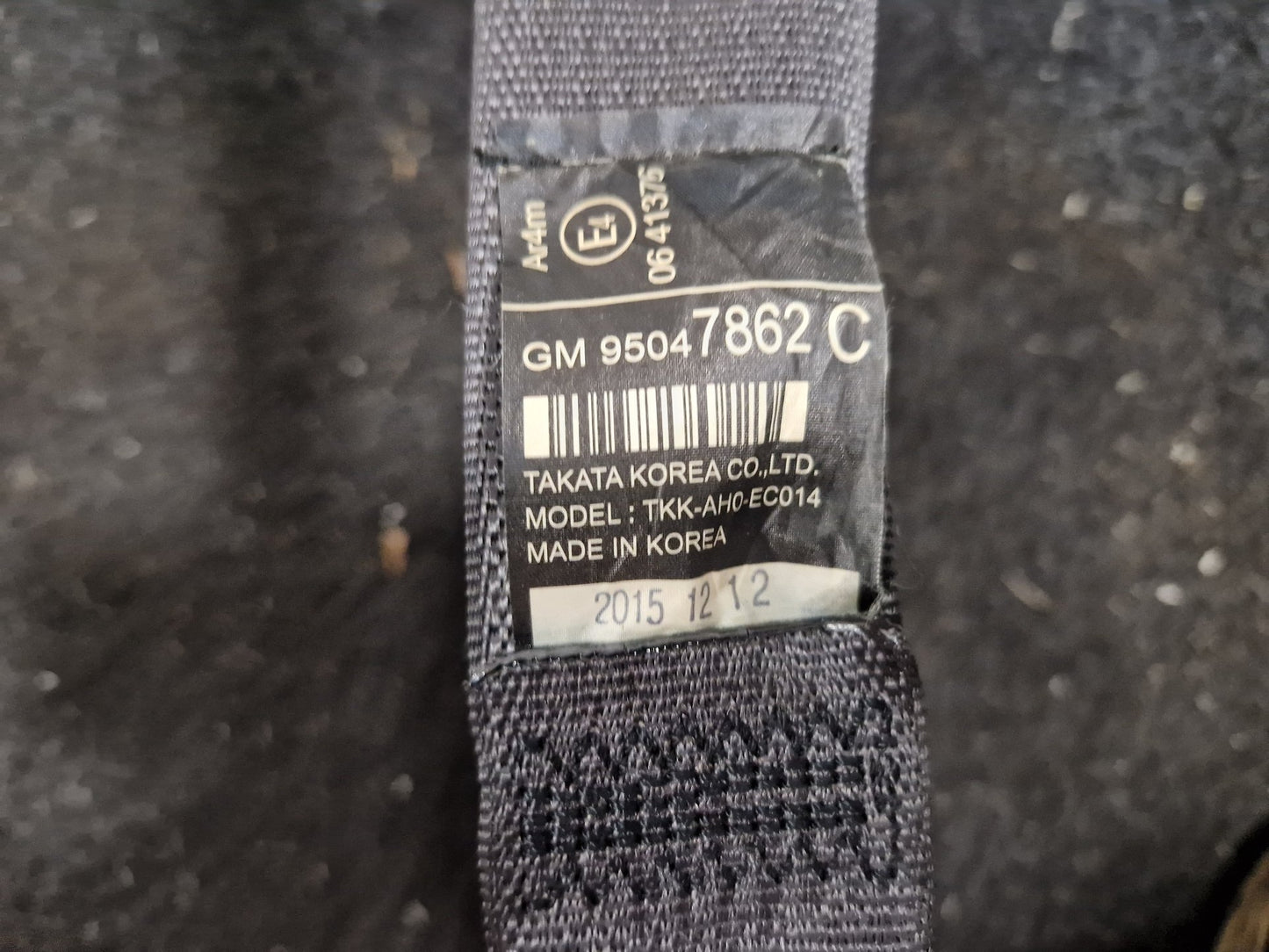 Vauxhall Mokka MK1 (G1U0) SUV Rear Centre Passenger Seat Backrest &amp; Seat Belt