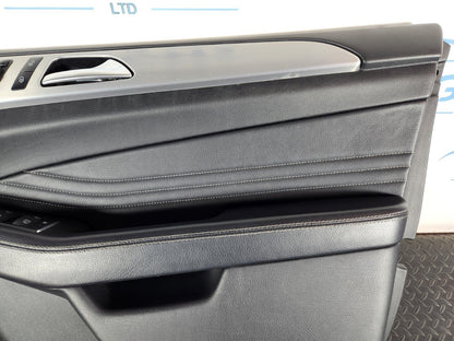 11-19 MERCEDES BENZ ML W166 OEM FRONT RIGHT O/S BLACK LEATHER DOOR CARD PANEL