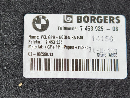 BMW 118i F40 Hatchback Genuine Boot Floor Carpet Liner 7453925