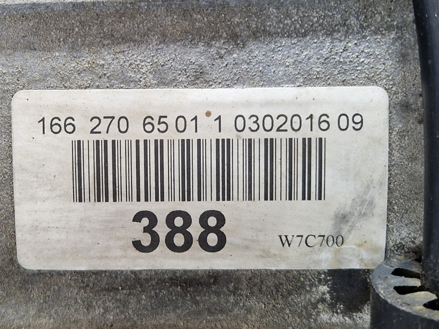 11-19 MERCEDES BENZ ML250 4MATIC W166 OM651.960 AUTOMATIC GEARBOX A1662706501