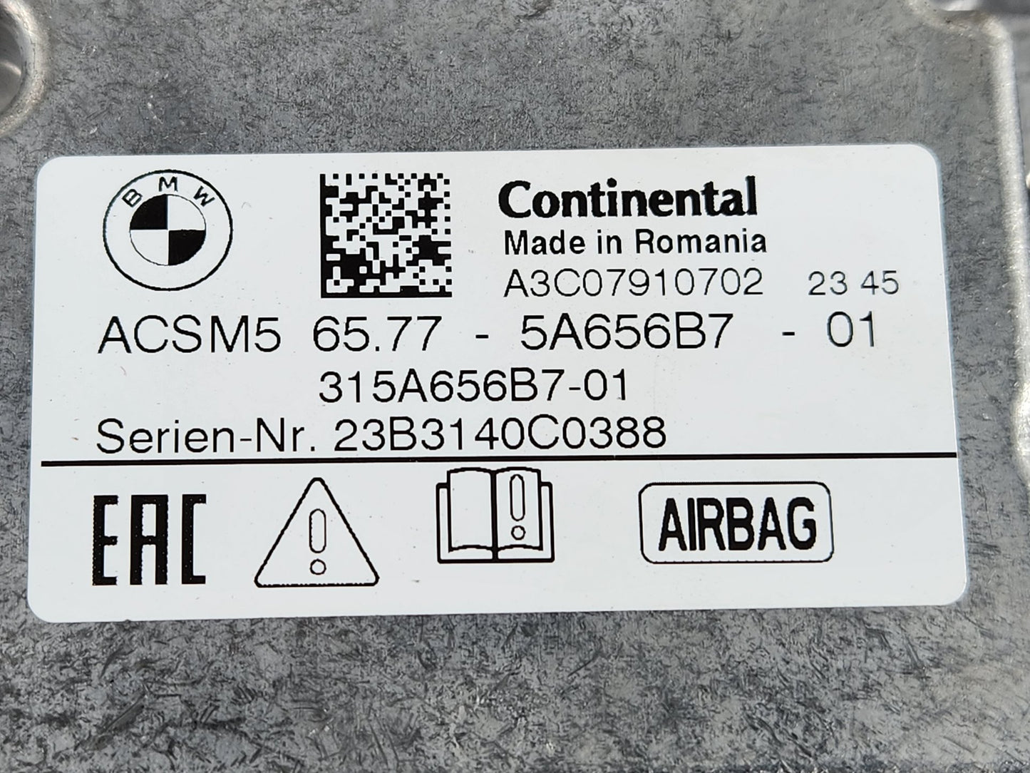 BMW 118i F40 Hatchback Safety Bag Control Module ECU 5A656B7