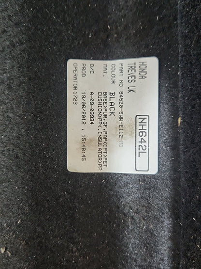 Honda CR-V MK3 FL (RE58) SUV Genuine Boot Floor Carpet Liner 84520-SWW-E112-M1