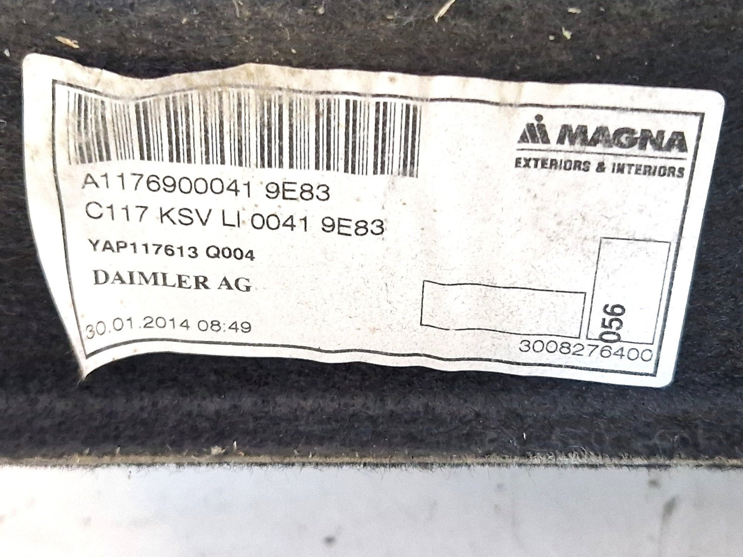 MERCEDES CLA SALOON C117 REAR LEFT PASSENGER SIDE TRUNK TRIM COVER A1176900041