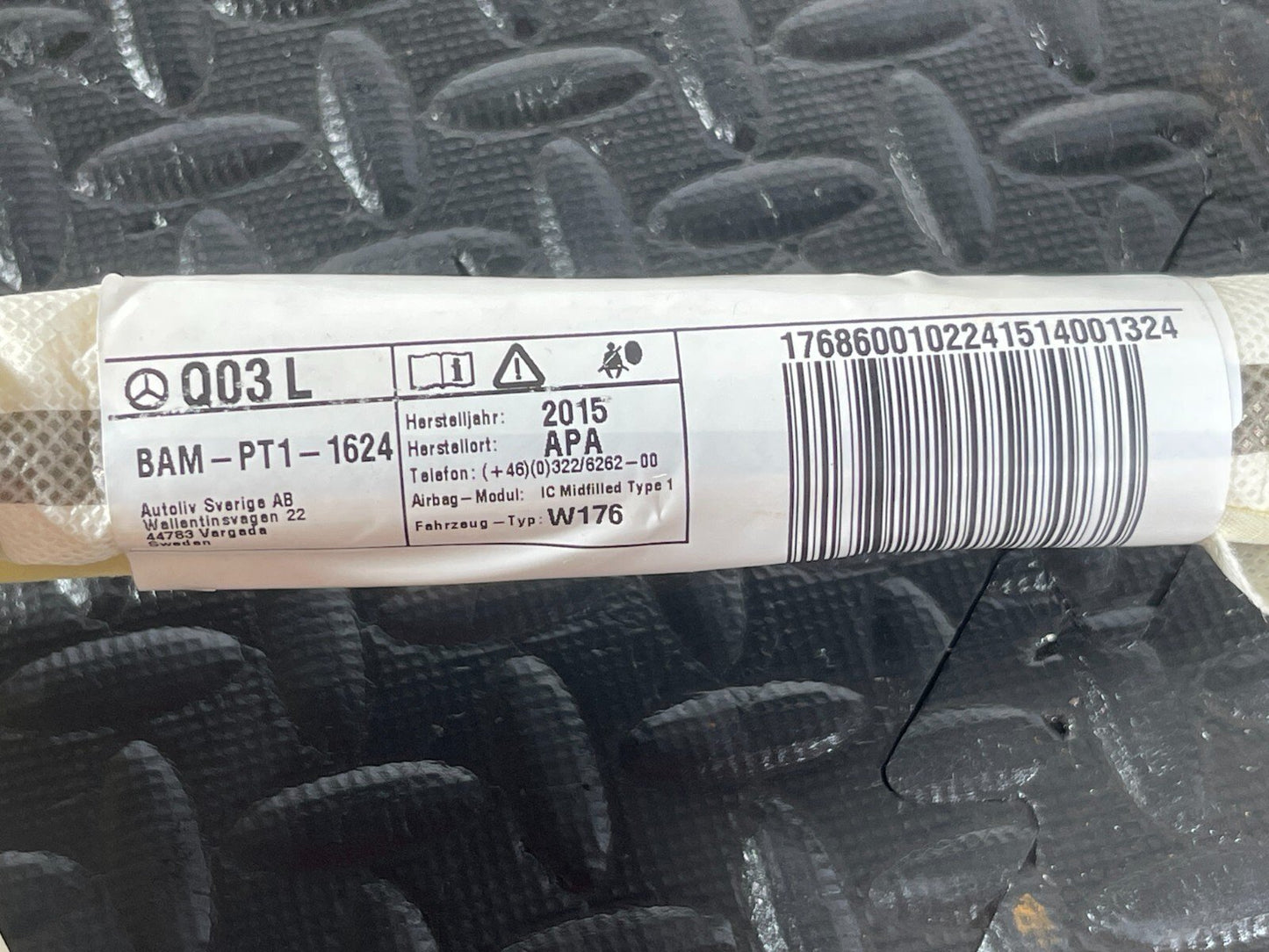 12-18 MERCEDES A-CLASS W176 GENUINE LEFT SIDE CURTAIN AIR BAG 1768600102