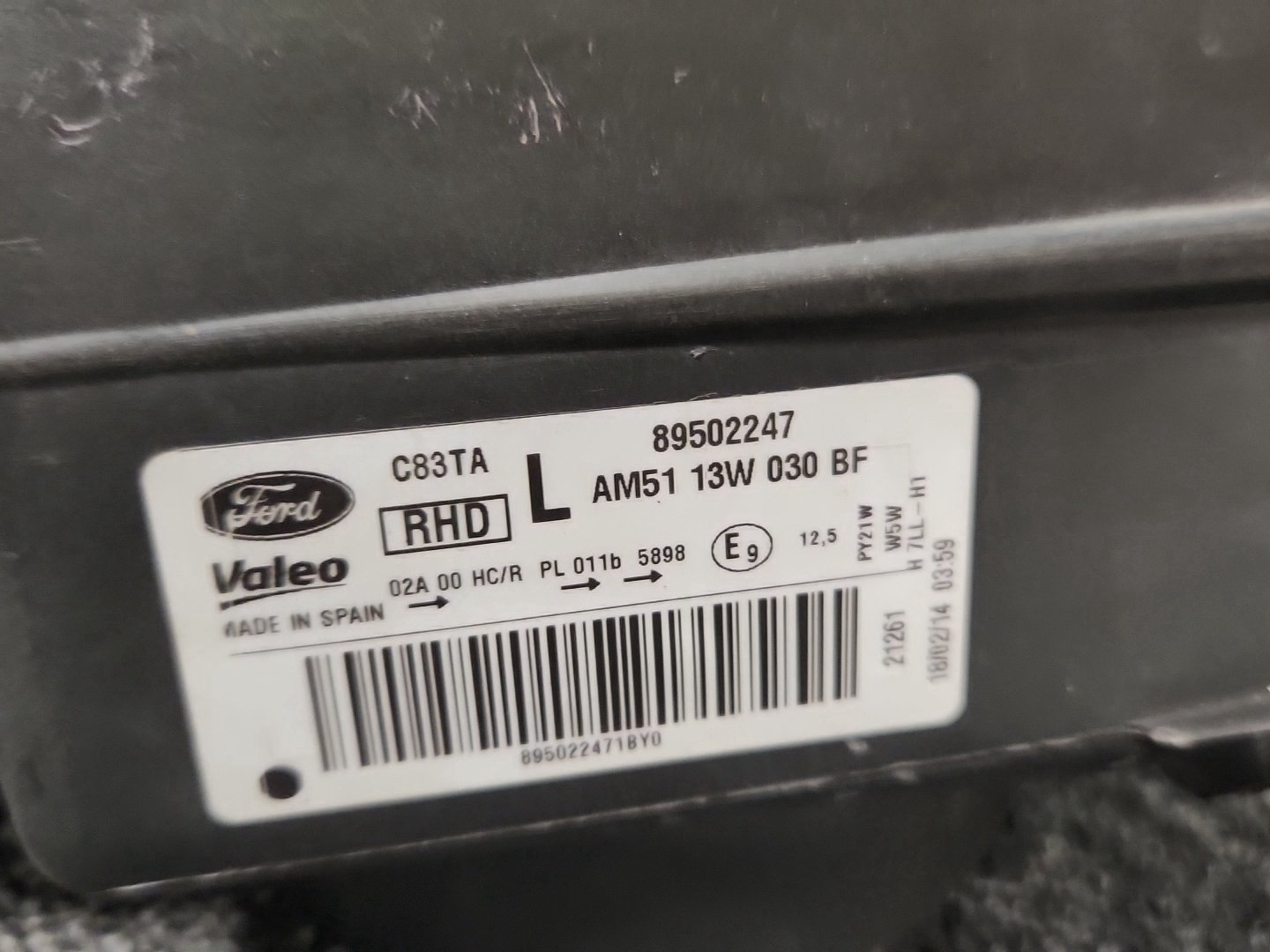 Ford Grand C-Max MK2 (C344) MPV Front Left N/S Passenger Headlight 89502247