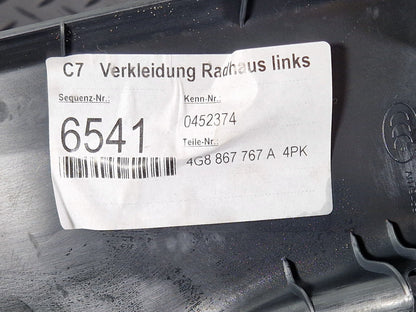 10-18 AUDI A7 4G S-LINE REAR LEFT NSR C PILLAR LOWER SILL TRIM COVER 4G8867767A