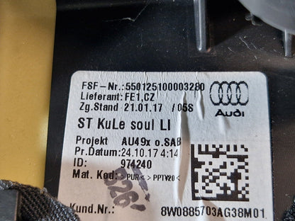 Audi A4 B9 Left Rear 2nd Row Seat Bolster Cushion 8W0885703A