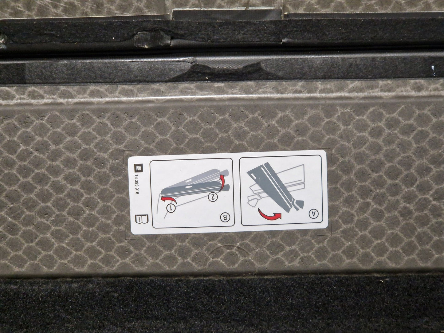 Vauxhall Zafira MK3 (C)(A3470) MPV Genuine Rear Boot Floor Carpet Liner 13366364