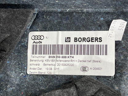 16-19 AUDI A4 B9 ESTATE GENUINE REAR RIGHT DRIVER SIDE BOOT TRIM PANEL 8W9863880