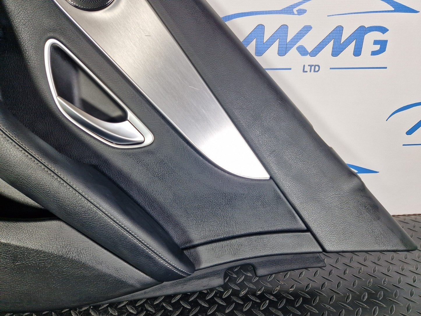 14-21 MERCEDES BENZ C200d W205 REAR DRIVER SIDE DOOR CARD BLACK LEATHER